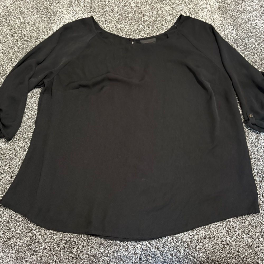 Worthington Black Women's Blouse size 1x 3/4 sleeves